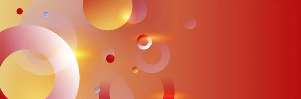 Modern Abstract Dark Red Banner Background Gradient Circle Light Orange — Stock Vector