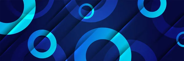 Fondo Moderno Abstracto Banner Azul Oscuro Plantilla Ilustración Vectorial Con — Vector de stock