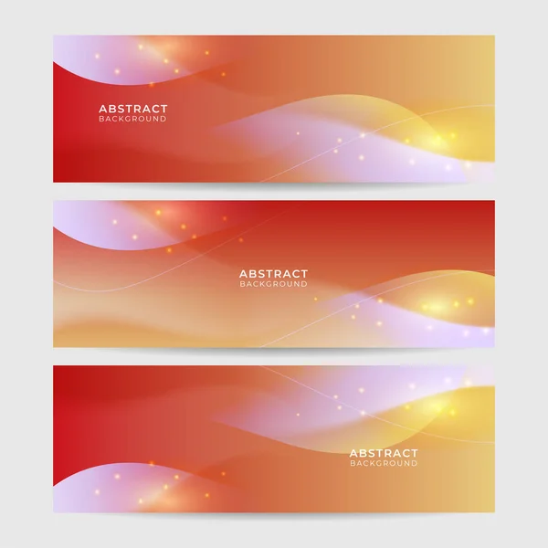 Modern Abstract Dark Red Banner Background Set Beautiful Gradient Red — Stock Vector