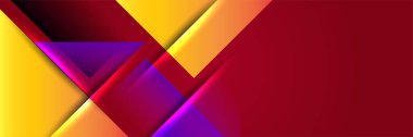 Modern soyut koyu kırmızı turuncu pankart arka planı. Dikdörtgen ışık kırmızı ve sarı renkli Soyut geniş pankart tasarımı arkaplan