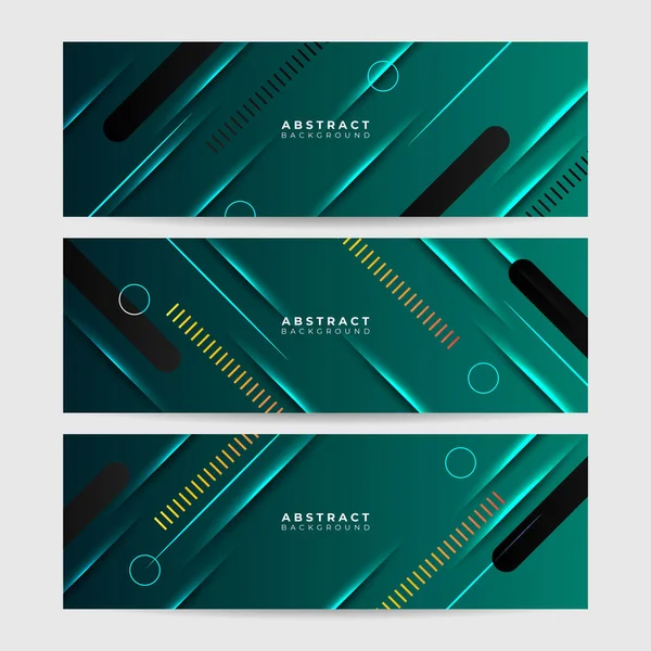 Modern Abstract Dark Green Orange Banner Background Vector Abstract Graphic — Stockvektor