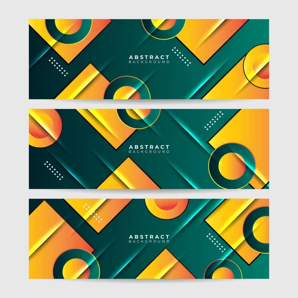 Modern Abstract Dark Green Orange Banner Background Vector Abstract Graphic — ストックベクタ