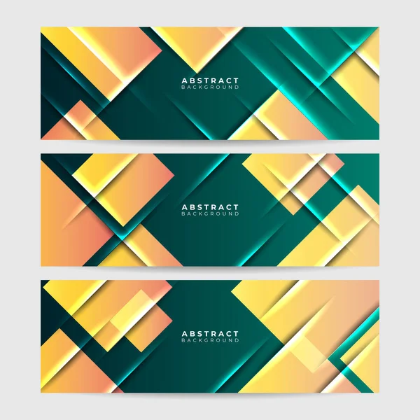 Modern Abstract Dark Green Orange Banner Background Vector Abstract Graphic — Image vectorielle