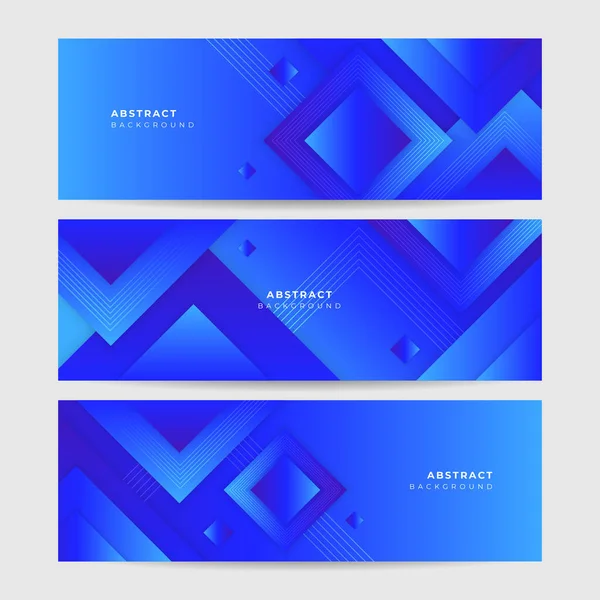 Set Modern Abstract Dark Blue Banner Background Vector Illustration Template — Vector de stock