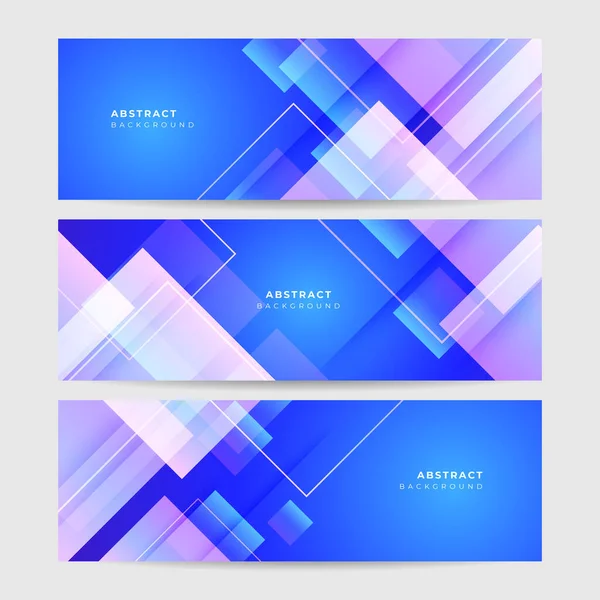 Ensemble Moderne Abstrait Fond Bannière Bleu Foncé Modèle Illustration Vectorielle — Image vectorielle