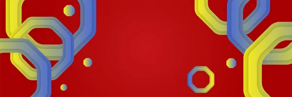 Modern Abstract Dark Red Orange Yellow Banner Background Hexagonal Red — Wektor stockowy
