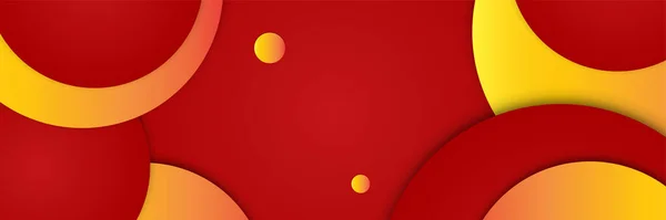 Modern Abstract Dark Red Orange Yellow Banner Background Half Circle — Wektor stockowy