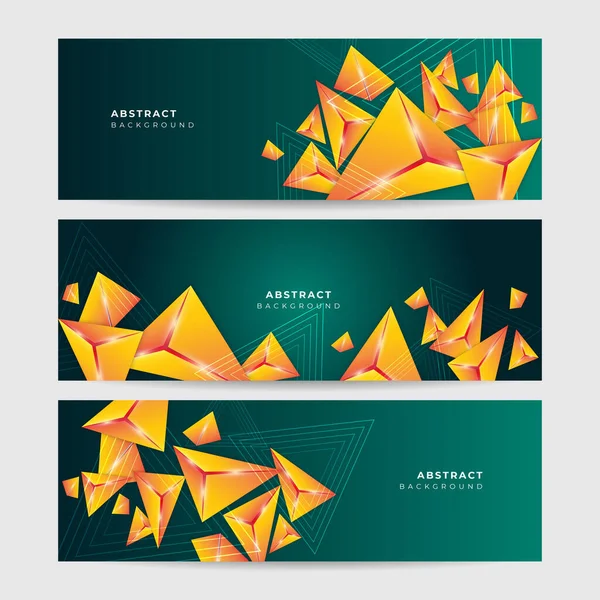 Modern Abstract Dark Green Orange Banner Background Vector Abstract Graphic — Vector de stock