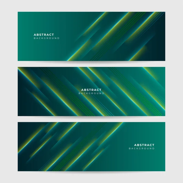 Modern Abstract Dark Green Orange Banner Background Vector Abstract Graphic — Stockvektor