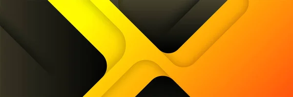 Modern Abstract Dark Black Yellow Orange Banner Background Vector Abstract — 스톡 벡터