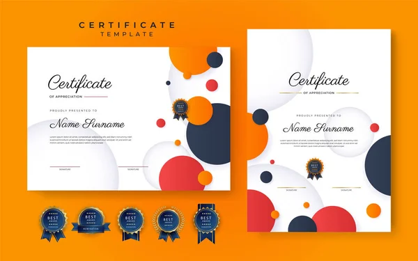 Modern Blue Certificate Achievement Border Template Luxury Badge Modern Line — Archivo Imágenes Vectoriales