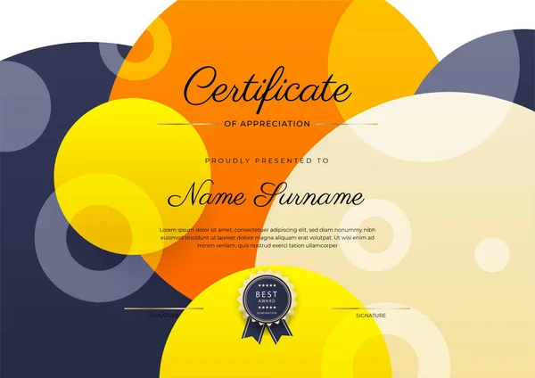 Modern Elegant Colorful Diploma Certificate Template Certificate Achievement Border Template — Stock vektor