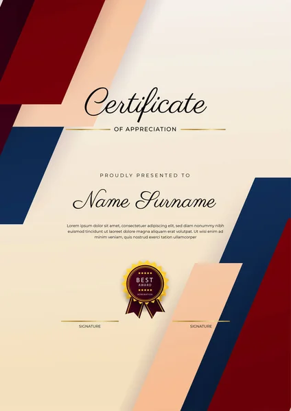 Modern Elegant Colorful Diploma Certificate Template Certificate Achievement Border Template — Stockový vektor
