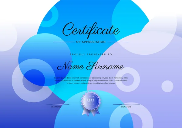 Современный Элегантный Красочный Шаблон Сертификата Диплома Сертификат Достижения Пограничного Шаблона — стоковый вектор