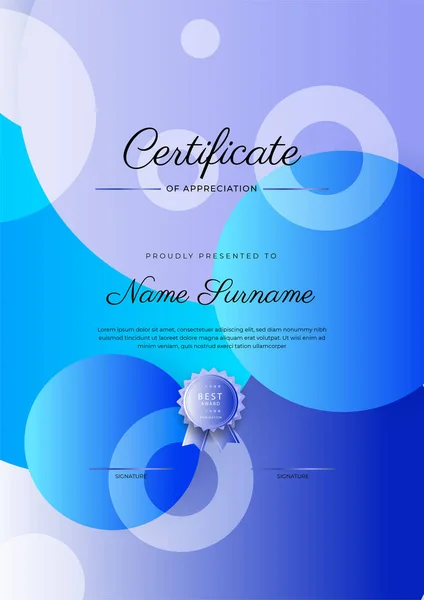 Современный Элегантный Красочный Шаблон Сертификата Диплома Сертификат Достижения Пограничного Шаблона — стоковый вектор