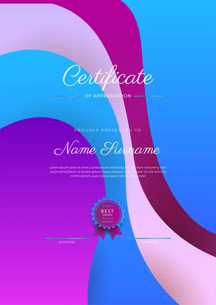 Modern Elegant Colorful Diploma Certificate Template Certificate Achievement Border Template — Stock vektor