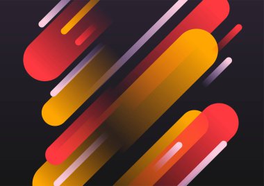 Soyut mavi kırmızı kırmızı turuncu geometrik memphis eğri sunum arkaplanı. Reklam, pazarlama, sunum, kartvizit, broşür, broşür için moda gradyanlar vektör illüstrasyonuName.