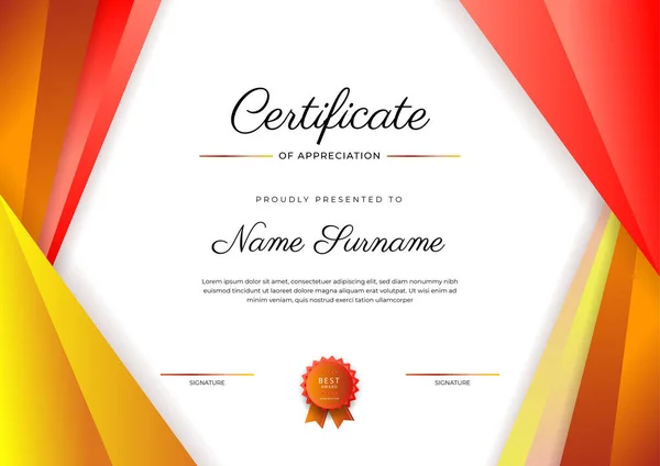 Modern Elegant Colorful Diploma Certificate Template Certificate Achievement Border Template — Vettoriale Stock