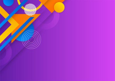 Soyut mavi kırmızı kırmızı turuncu geometrik memphis eğri sunum arkaplanı. Reklam, pazarlama, sunum, kartvizit, broşür, broşür için moda gradyanlar vektör illüstrasyonuName.