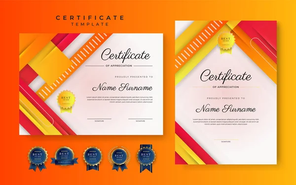 Modern Blue Certificate Achievement Border Template Luxury Badge Modern Line — Image vectorielle