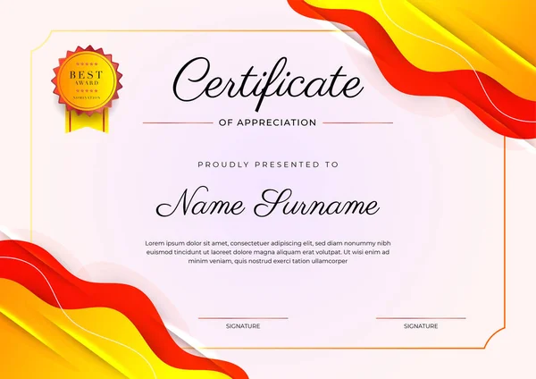 Modern Elegant Colorful Diploma Certificate Template Certificate Achievement Border Template — Vettoriale Stock