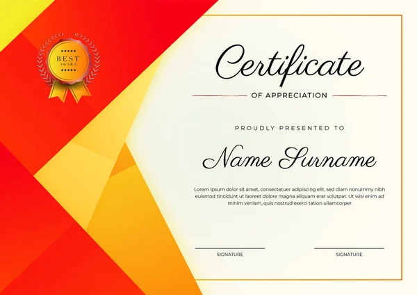 Modern Elegant Colorful Diploma Certificate Template Certificate Achievement Border Template — Stockvektor