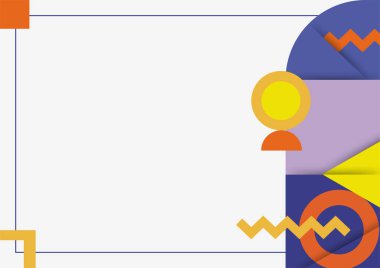 Soyut mavi kırmızı kırmızı turuncu geometrik memphis eğri sunum arkaplanı. Reklam, pazarlama, sunum, kartvizit, broşür, broşür için moda gradyanlar vektör illüstrasyonuName.