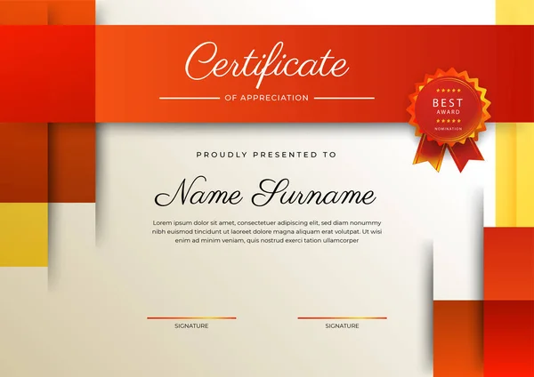 Modern Elegant Colorful Diploma Certificate Template Certificate Achievement Border Template — Stockvektor