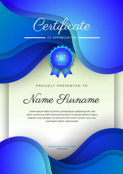 Modern Elegant Colorful Diploma Certificate Template Certificate Achievement Border Template — Vetor de Stock