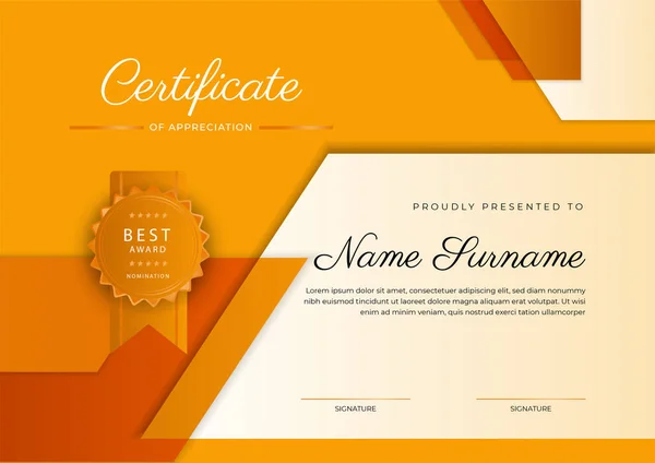 Modern Elegant Colorful Diploma Certificate Template Certificate Achievement Border Template — Image vectorielle