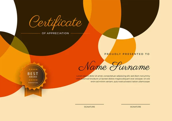 Modern Elegant Colorful Diploma Certificate Template Certificate Achievement Border Template — Image vectorielle