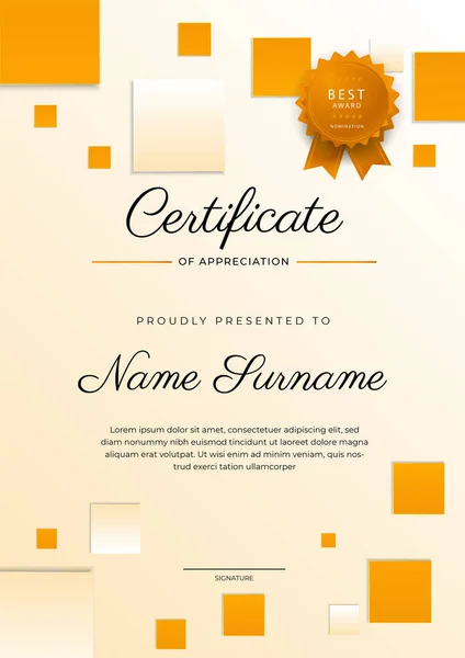 Modern Elegant Colorful Diploma Certificate Template Certificate Achievement Border Template — Stock vektor