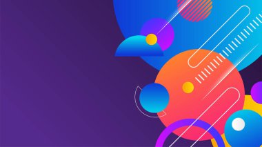Soyut renkli şekiller sunum arkaplanı. Gradyan dinamik çizgiler arka plan. Modern mozaik mavi turuncu renkli geometrik tasarım arka planı