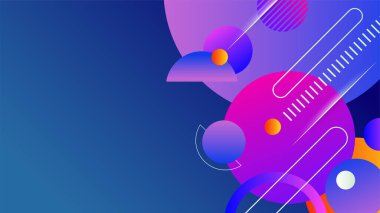 Soyut renkli şekiller sunum arkaplanı. Gradyan dinamik çizgiler arka plan. Modern mozaik mavi turuncu renkli geometrik tasarım arka planı