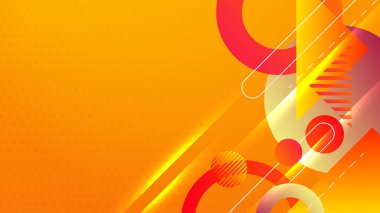 Soyut turuncu sarı şekiller sunum arkaplanı. Gradyan dinamik çizgiler arka plan. Modern mozaik mavi turuncu renkli geometrik tasarım arka planı