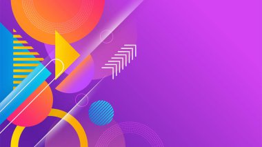 Soyut renkli şekiller sunum arkaplanı. Gradyan dinamik çizgiler arka plan. Modern mozaik mavi turuncu renkli geometrik tasarım arka planı