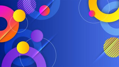 Soyut mavi şekiller sunum arkaplanı. Gradyan dinamik çizgiler arka plan. Modern mozaik mavi turuncu renkli geometrik tasarım arka planı