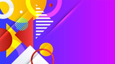 Soyut renkli şekiller sunum arkaplanı. Gradyan dinamik çizgiler arka plan. Modern mozaik mavi turuncu renkli geometrik tasarım arka planı