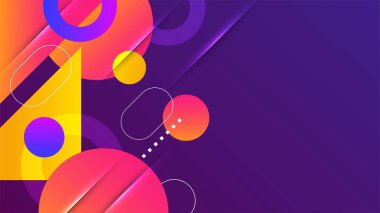 Soyut renkli şekiller sunum arkaplanı. Gradyan dinamik çizgiler arka plan. Modern mozaik mavi turuncu renkli geometrik tasarım arka planı