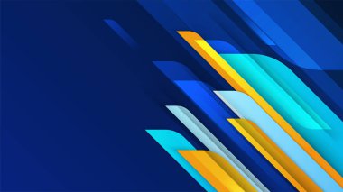 Abstract colorful blue orange yellow shapes presentation background. Gradient dynamic lines background. Modern mosaic blue orange Colorful geometric design background