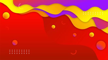 Soyut turuncu sarı mor şekiller sunum arkaplanı. Gradyan dinamik çizgiler arka plan. Modern mozaik mavi turuncu renkli geometrik tasarım arka planı