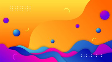 Soyut turuncu mavi mor şekiller sunum arkaplanı. Gradyan dinamik çizgiler arka plan. Modern mozaik mavi turuncu renkli geometrik tasarım arka planı