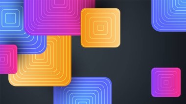 Soyut renkli şekiller sunum arkaplanı. Gradyan dinamik çizgiler arka plan. Modern mozaik mavi turuncu renkli geometrik tasarım arka planı