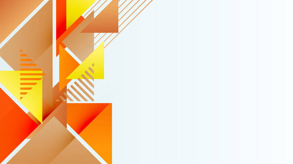 Абстрактный оранжево-желтый фон презентации. Градиентные динамические линии фона. Современная мозаика голубой оранжевый