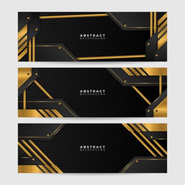 Soyut siyah metalik karbon nötr ışık örtüsü örgü tasarımı modern lüks fütüristik teknoloji arka planı. Oyun teknolojisi geniş pankart vektör illüstrasyonu.