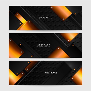 Soyut siyah metalik karbon nötr ışık örtüsü örgü tasarımı modern lüks fütüristik teknoloji arka planı. Oyun teknolojisi geniş pankart vektör illüstrasyonu.