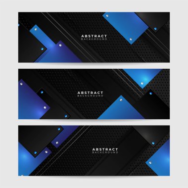 Soyut siyah metalik karbon nötr ışık örtüsü örgü tasarımı modern lüks fütüristik teknoloji arka planı. Oyun teknolojisi geniş pankart vektör illüstrasyonu.