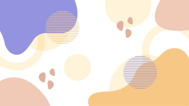 Soyut renkli Memphis düz geometrik şekiller arka plan. Çizgiler kare nokta üçgen daire ve dalgalı düz stil ile soyut kompozisyon. Poster, sunum, kart, kapak, afiş için tasarım.