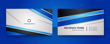 Modern yaratıcı ve temiz renkli kartvizit tasarımı şablonu. Lüks, zarif bir kartvizit tasarımı, modaya uygun basit geometrik dalga çizgileriyle. Vektör illüstrasyonu