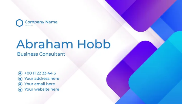 Modern Creative Clean Colorful Blue Business Card Design Template Luxury — ストックベクタ